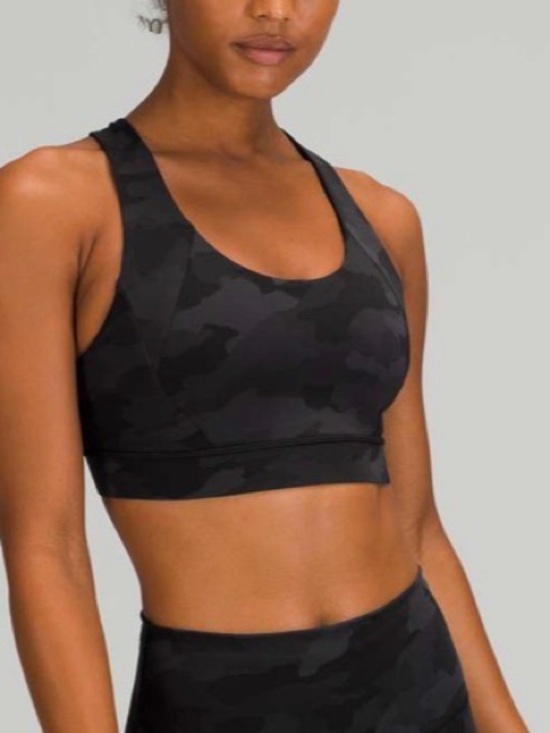 lululemon athletica Other - lululemon athletica Black Camouflage Longline To Be Elevated Sports Bra 8